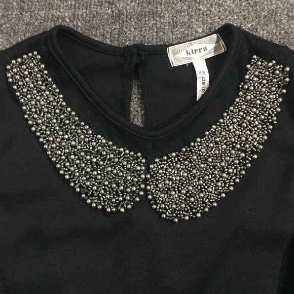 Black peplum with beaded collar - Picture 3 of 4